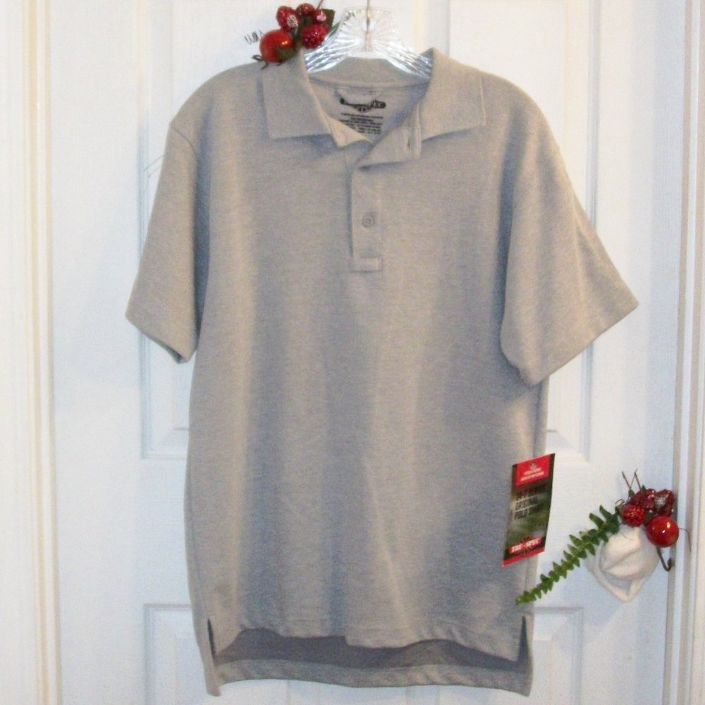 TRU-SPEC Sz S NWT 24-7 Series Tactical Style Polo Shirt Gray Heather Short Slv